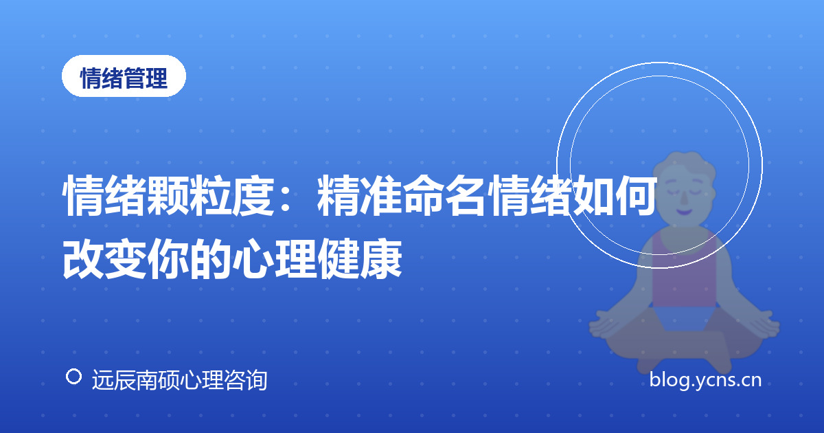 情绪颗粒度：精准命名情绪如何改变你的心理健康